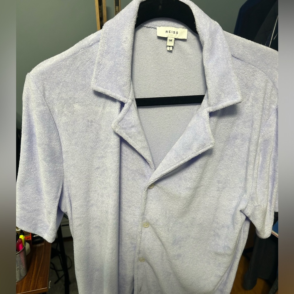 Reiss Full Button Up Toweling Polo
